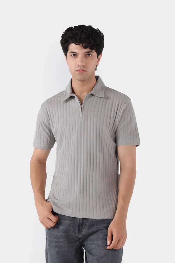 Rib Knit Polo