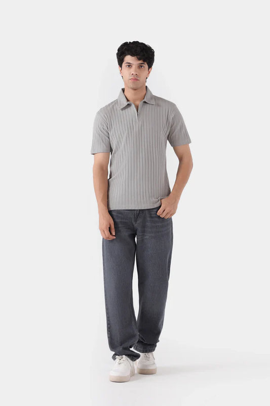 Rib Knit Polo
