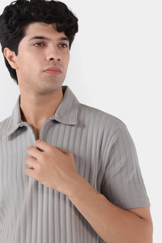 Rib Knit Polo